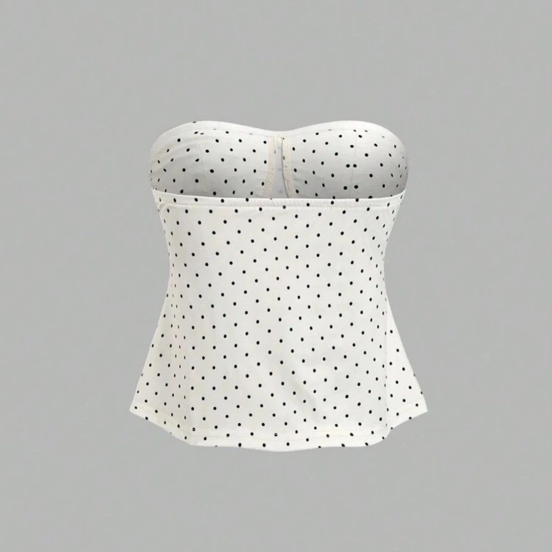 Vit prickig tubtopp med knyt - 1