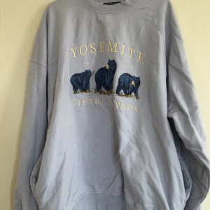 Tröja Brandy Melville - Ljusblå tröja från Brandy Melville 🌼 Ca storlek L 🌼  Nästan aldrig använd, i gott skick, brodering, 2 fickor på sidan.