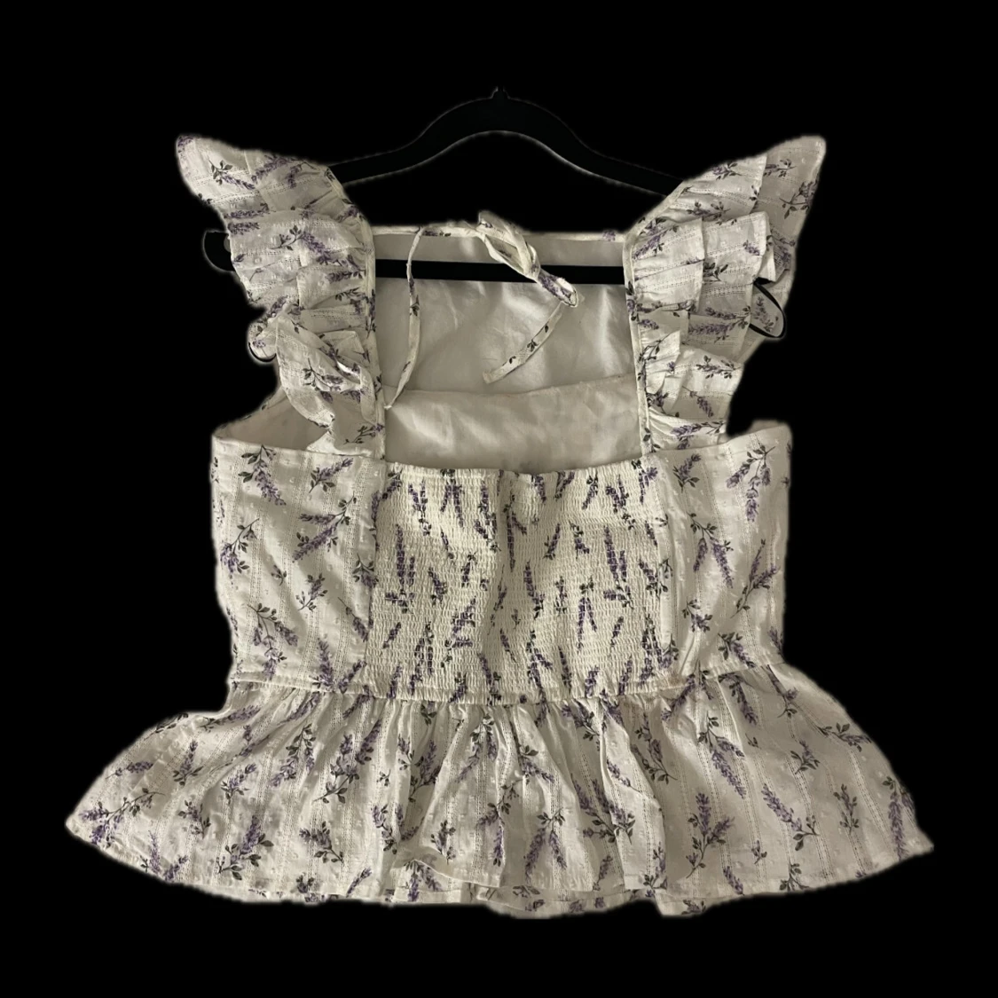 Blommig volangtopp S  - 1