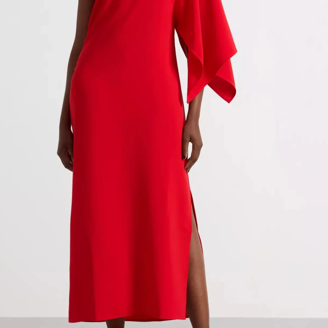 Röd oneshoulderklänning från Lindex