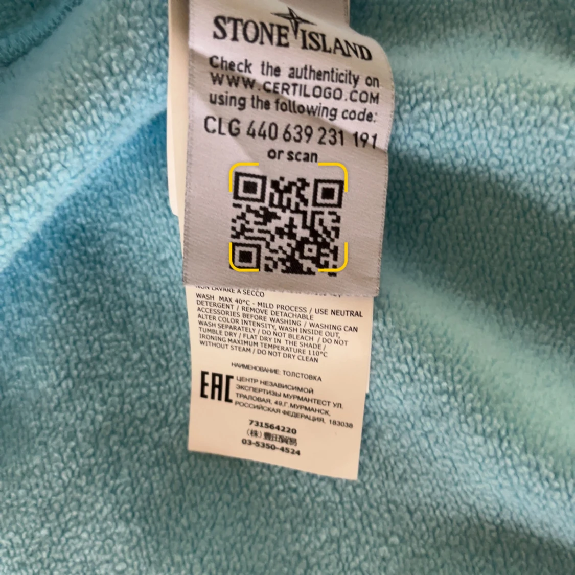 Ljusblå full zip hoodie från Stone Island - 4
