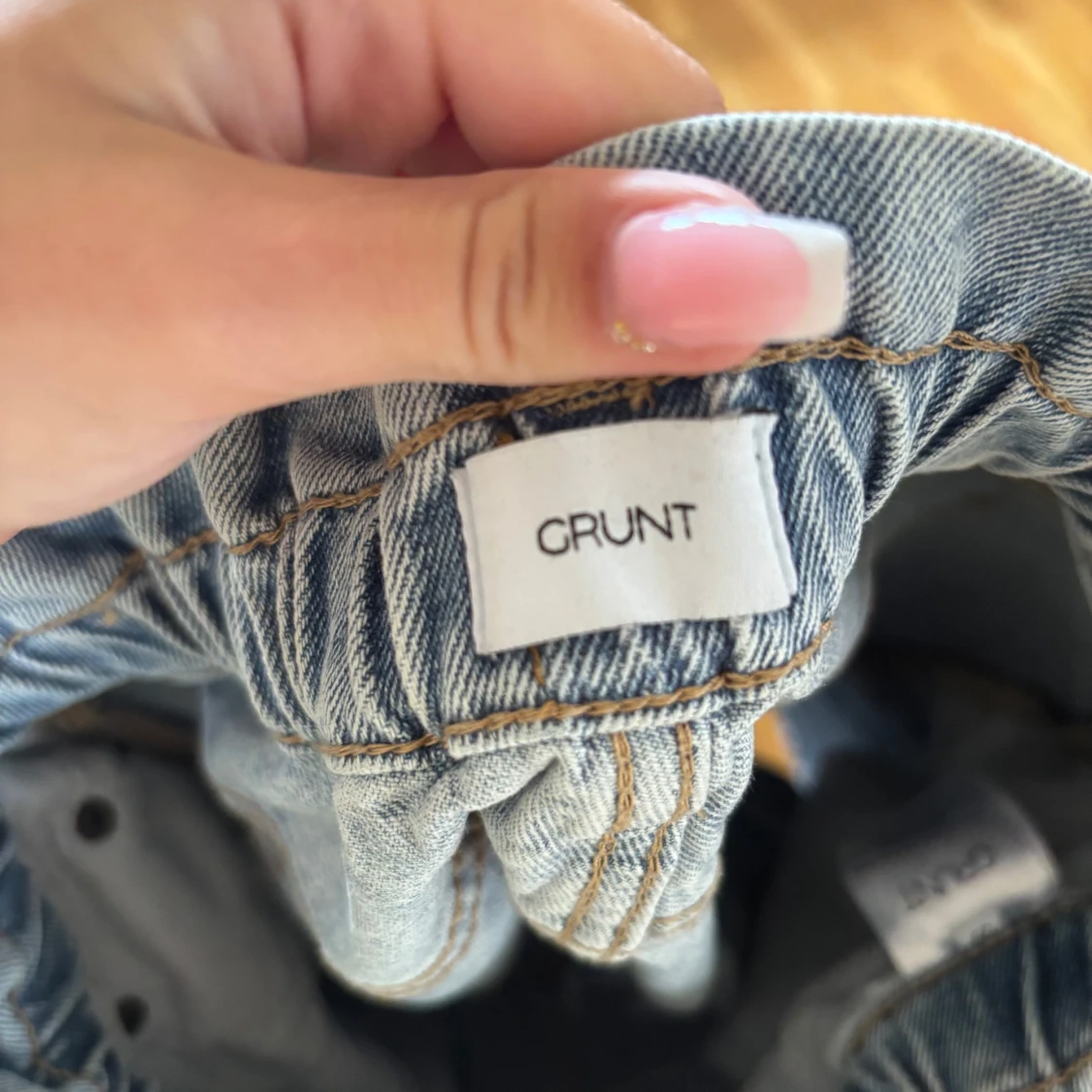 Blåa jeansshorts från Grunt - 2