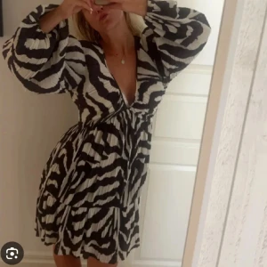 söt zebra klänning  - super söt klänning från hm som köptes helt ny från plick, använd en gång.🩷