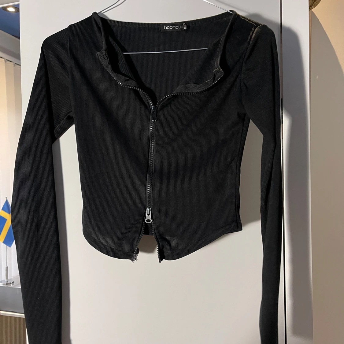 Svart zip up topp - 3