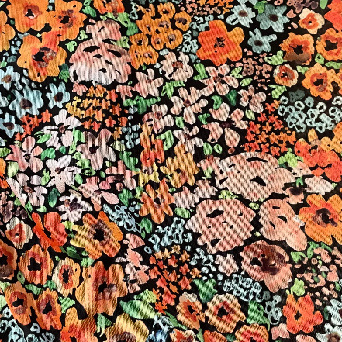 Blommig långkjol med slits - 2