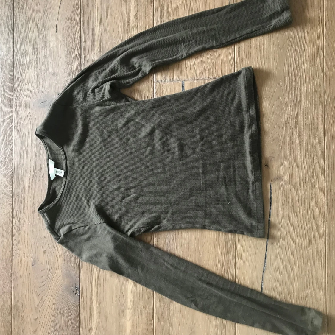 y2k långärmad ribbad tröja