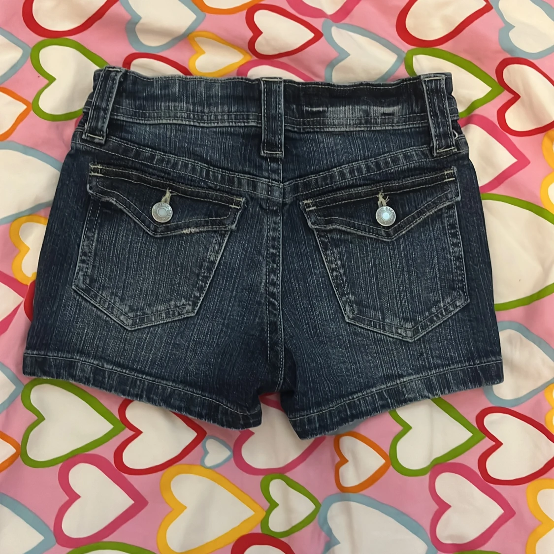 Mörkblå jeansshorts från H&M - 1