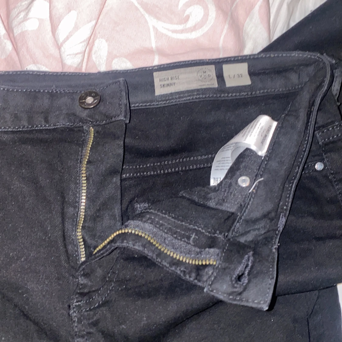 Svarta high rise skinny jeans - 4