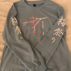 Ljusblå y2k Sweatshirt - Ljusblå y2k Sweatshirt i storlek M. Väldigt fin och knappt använd! Hör av er vid frågor och intresse!
