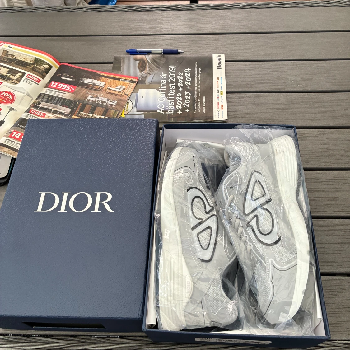 Grå Dior sneakers med reflekterande detaljer - 2