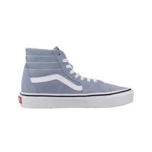 Blåa höga sneakers från Vans - Blå höga sneakers från Vans med vit sula och klassisk vit sidostrimma. 