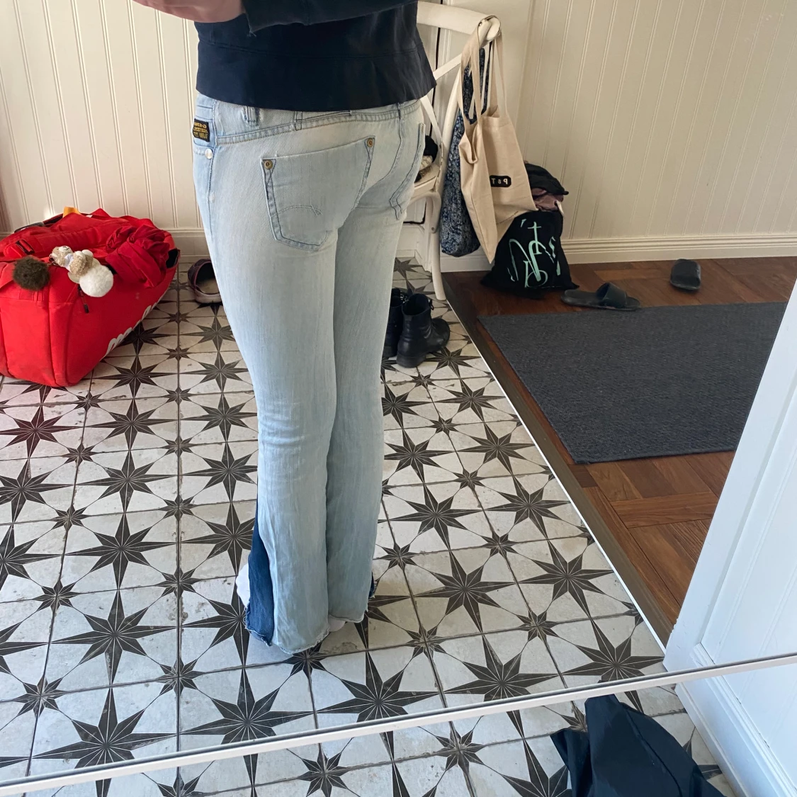 Ljusblå bootcut jeans - 2
