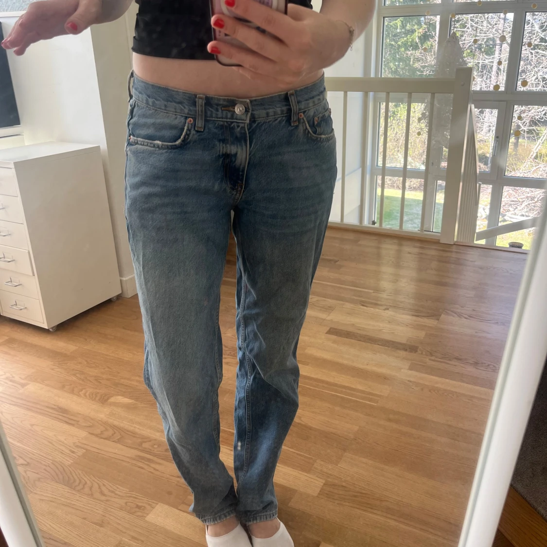 Lågmidjade raka jeans - 1