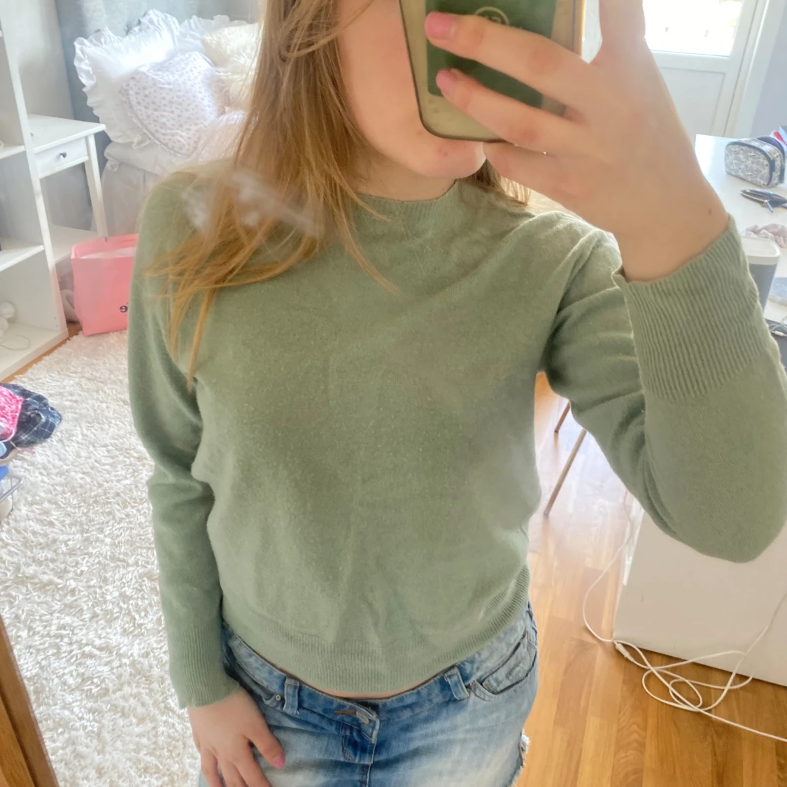 Grön stickad tröja