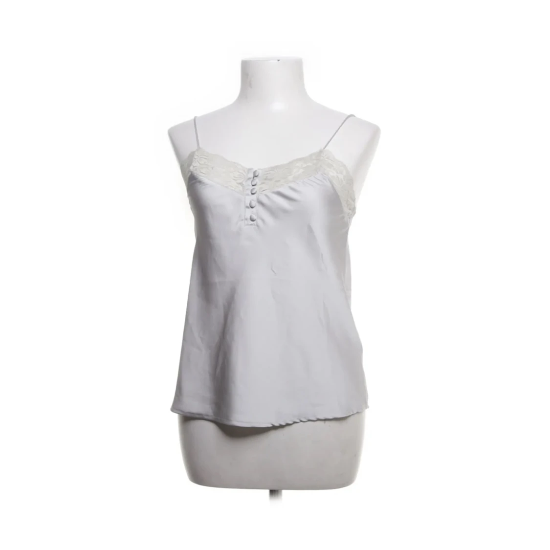 Vit linnetopp med spets från BikBok