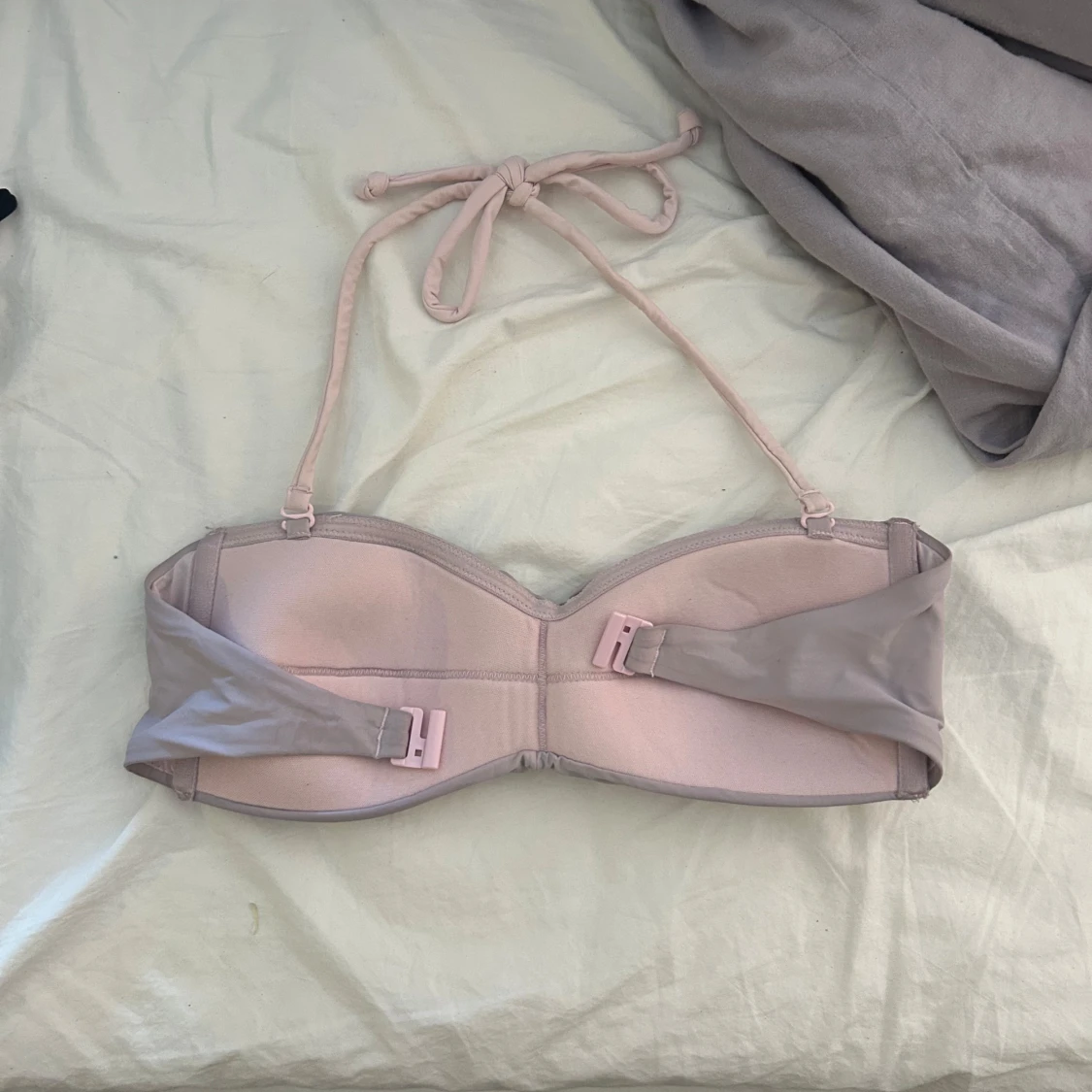 Rosa halterneck bikini topp - 1