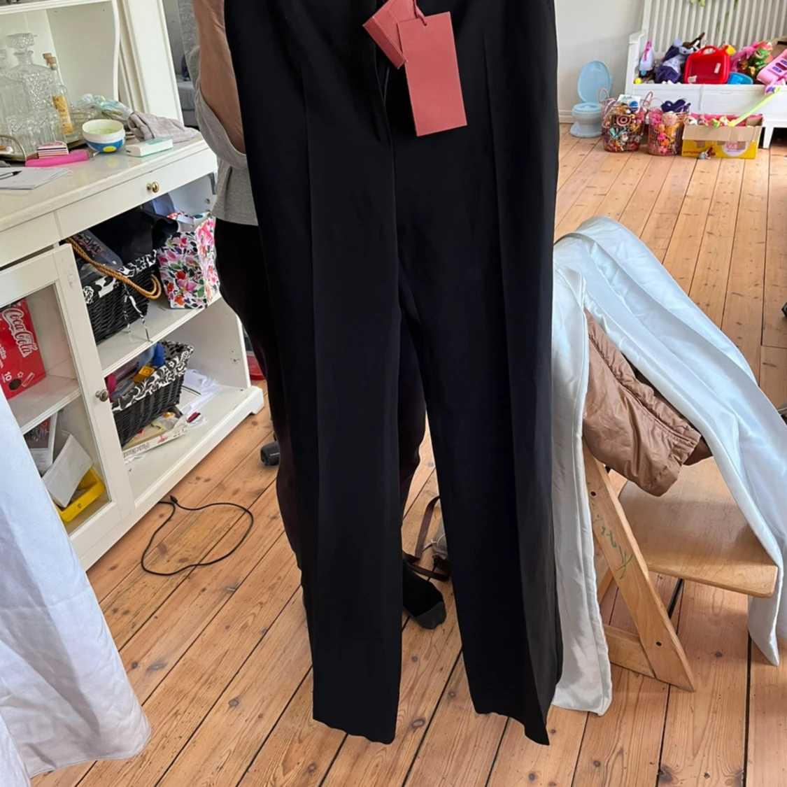 Svarta wide kostymbyxor från Max Mara - 1