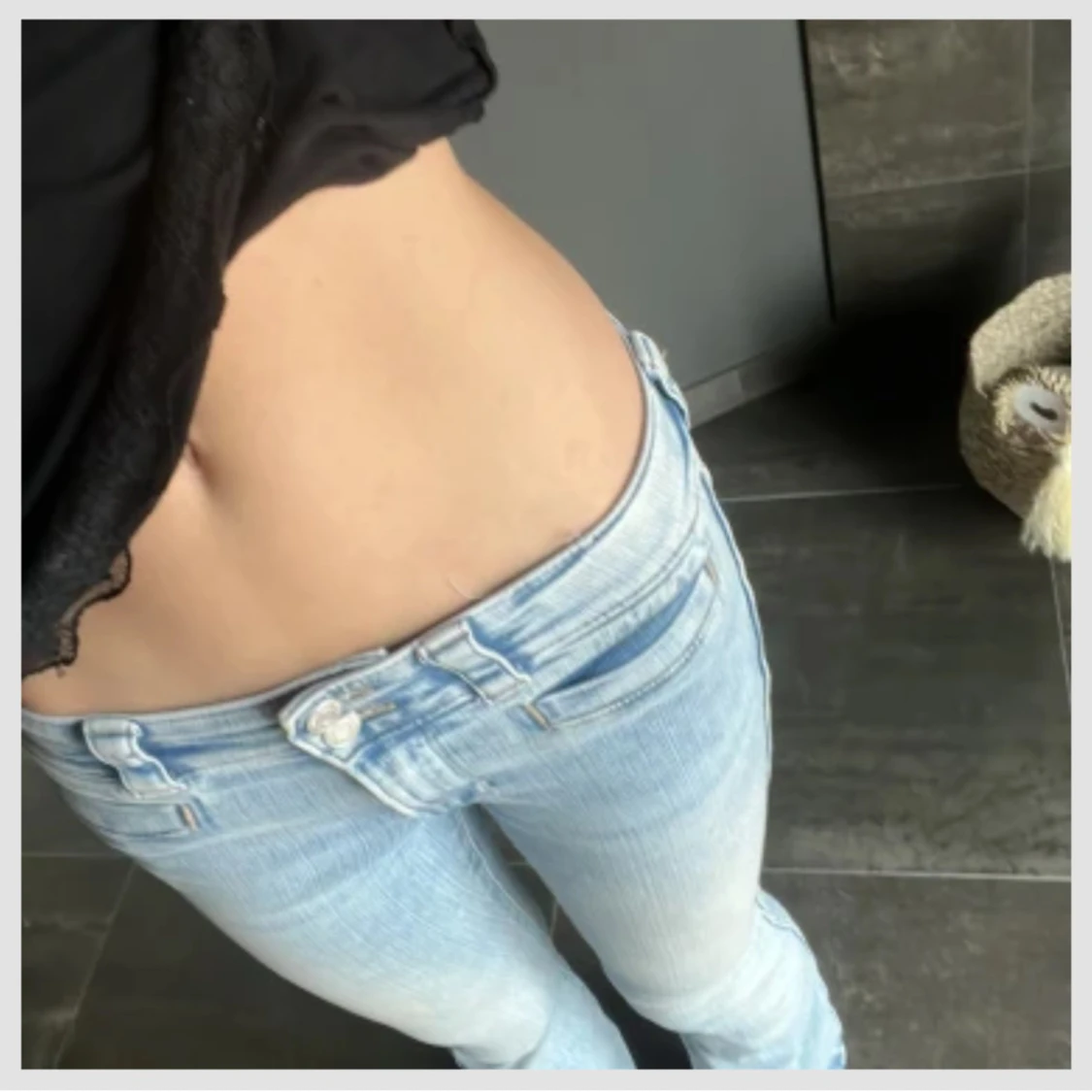 Ljusblå bootcut jeans  - 1