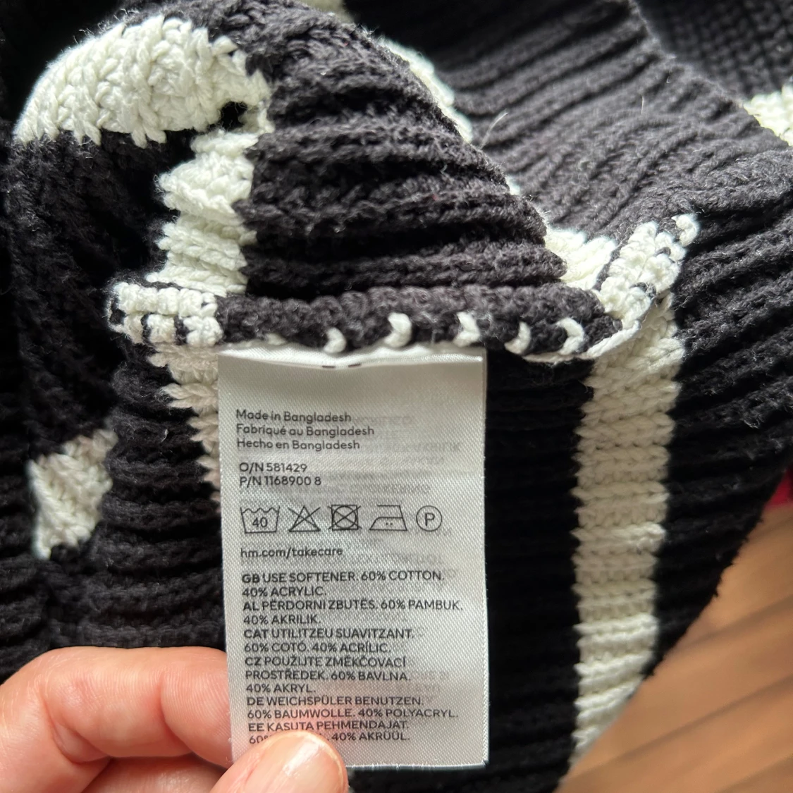 Svartvit randig stickad tröja H&M - 3