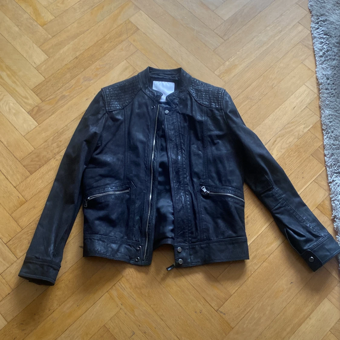 Svart skinnjacka från Zara Man vintage