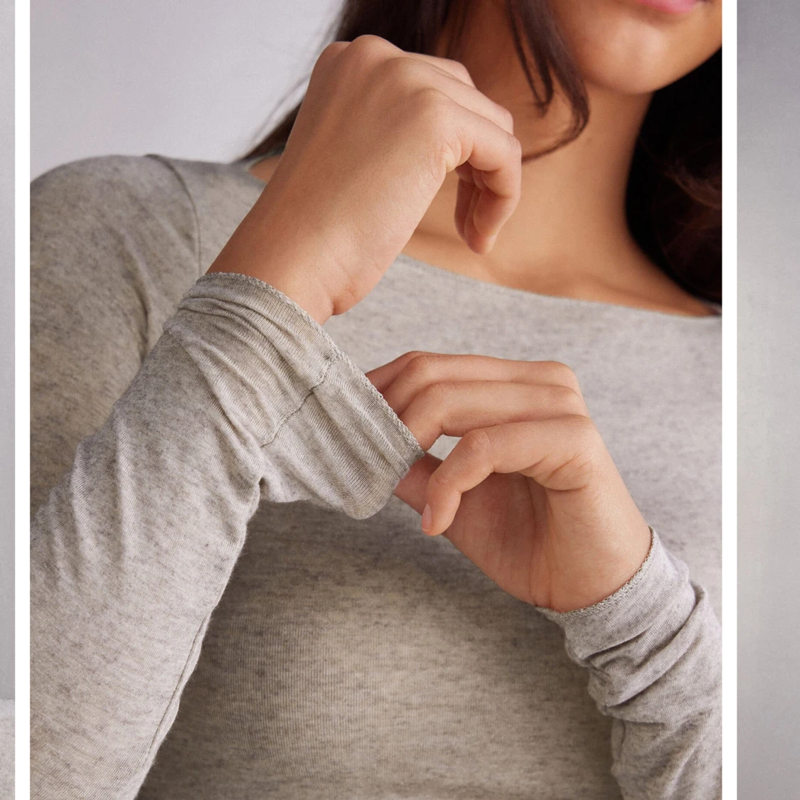 Beige/grå långärmad topp från Intimissimi - 3