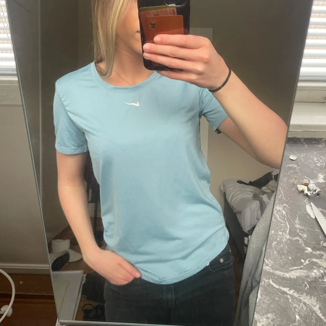 Ljusblå Nike t-shirttt