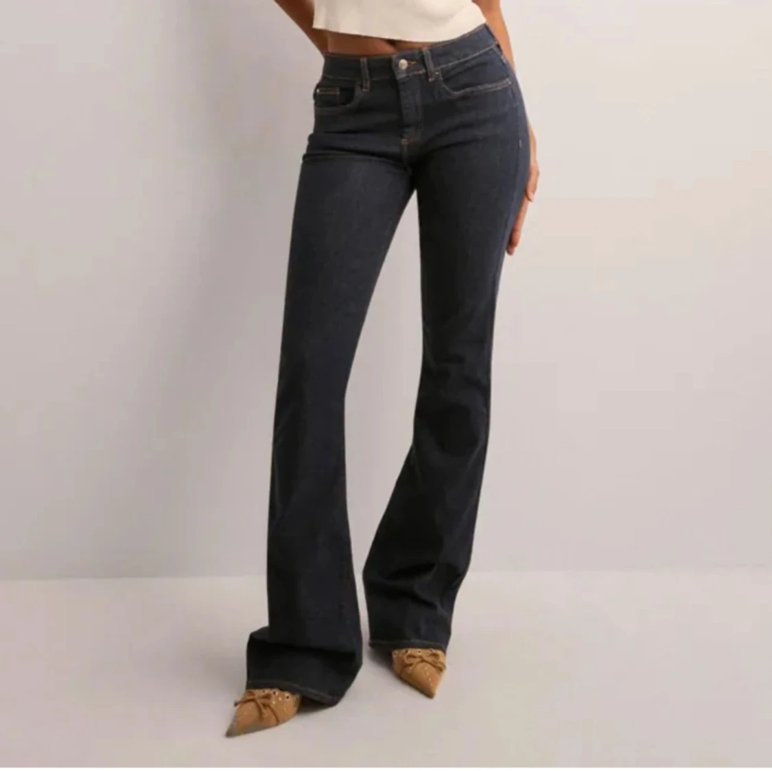 Mörkblå bootcut jeans från ONLY - 1