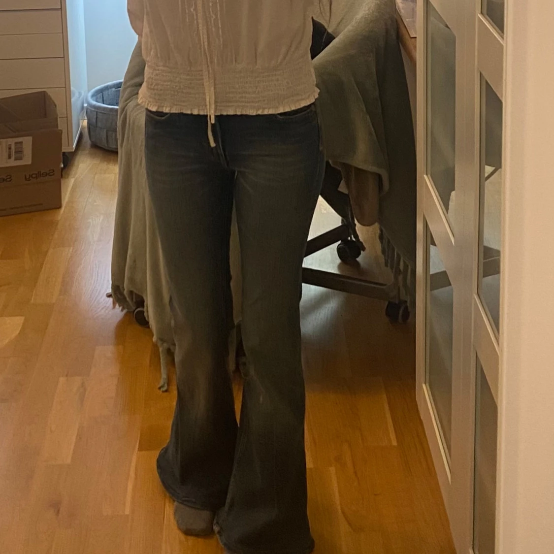 Blå bootcut jeans - 3