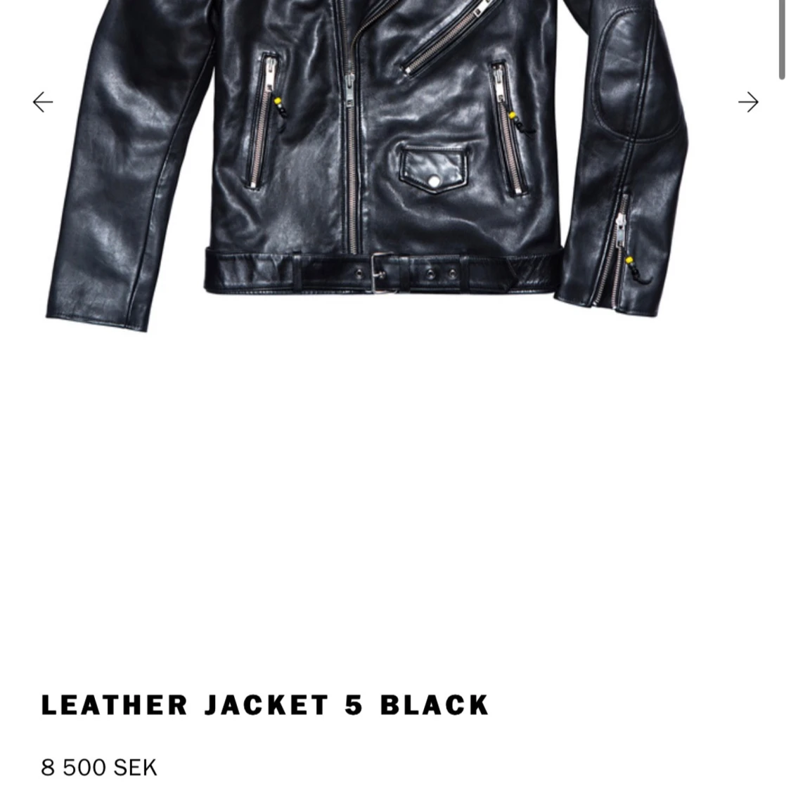 Svart skinnjacka med bälte och dragkedjor - 3