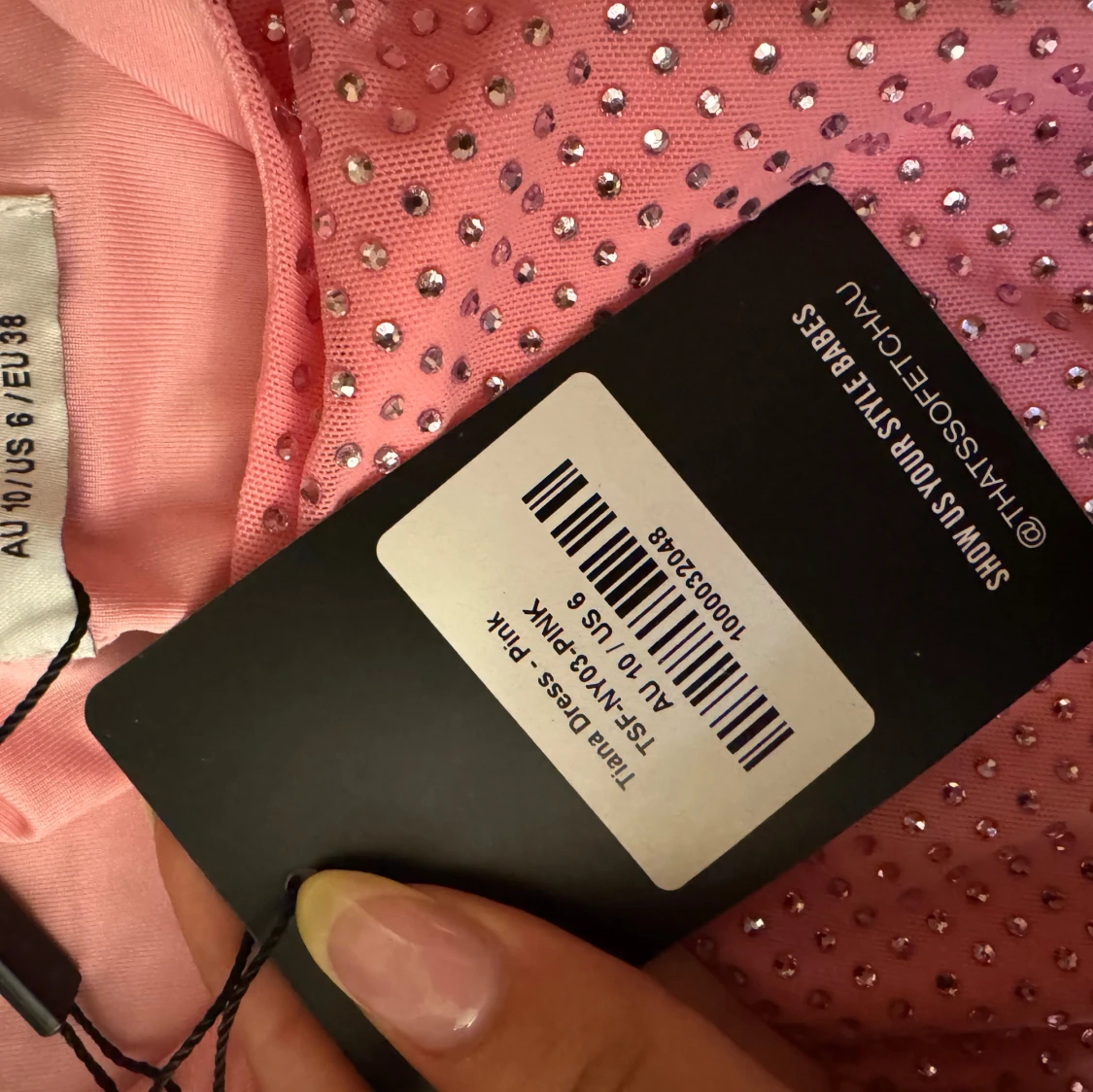 Rosa glittrig miniklänning från Thats so fetch AU - 2