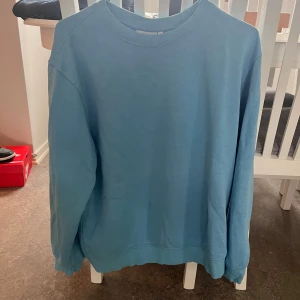 Ljusblå sweatshirt - En enkel och stilren ljusblå sweatshirt med rund halsringning och långa ärmar. Perfekt för en avslappnad look och lätt att matcha med jeans eller mjukisbyxor.