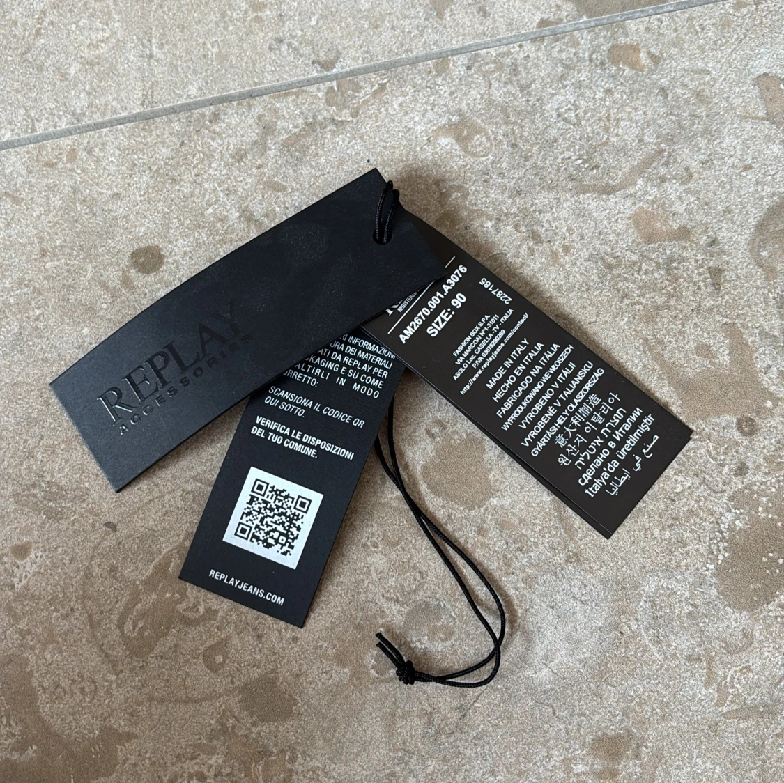 Svart läderbälte från Replay - 4