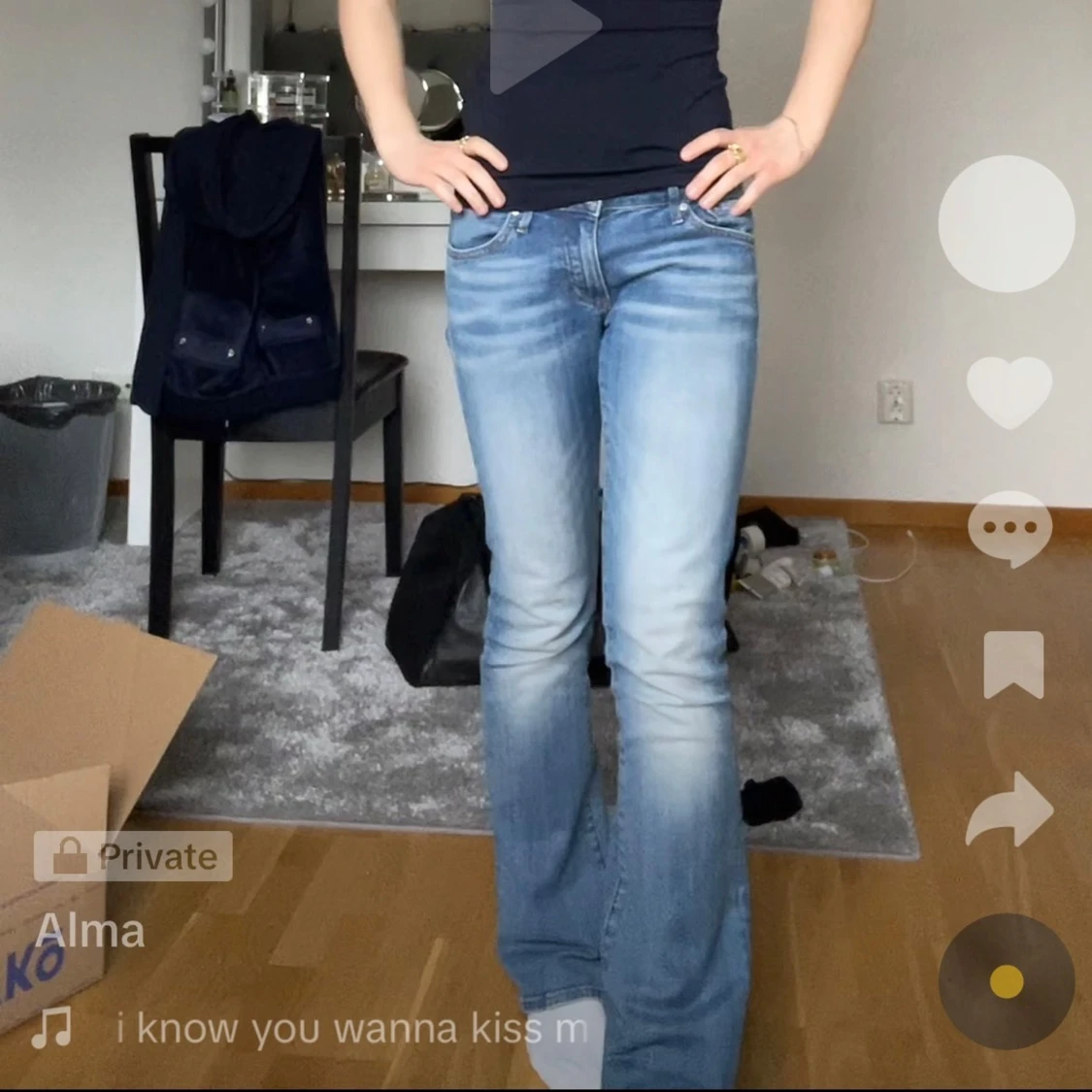 lågmidjade jeans - 91