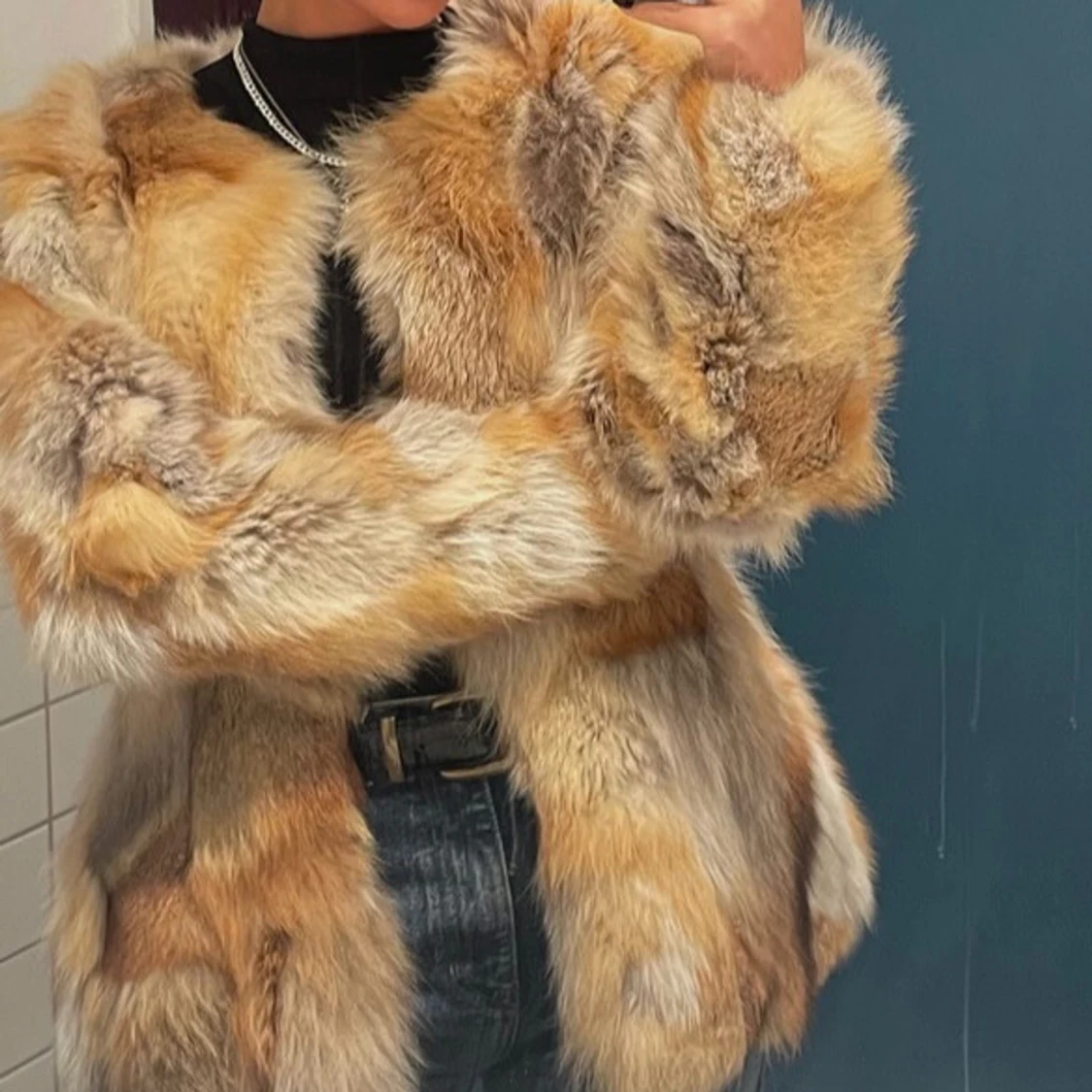 Fluffig pälsjacka - 91