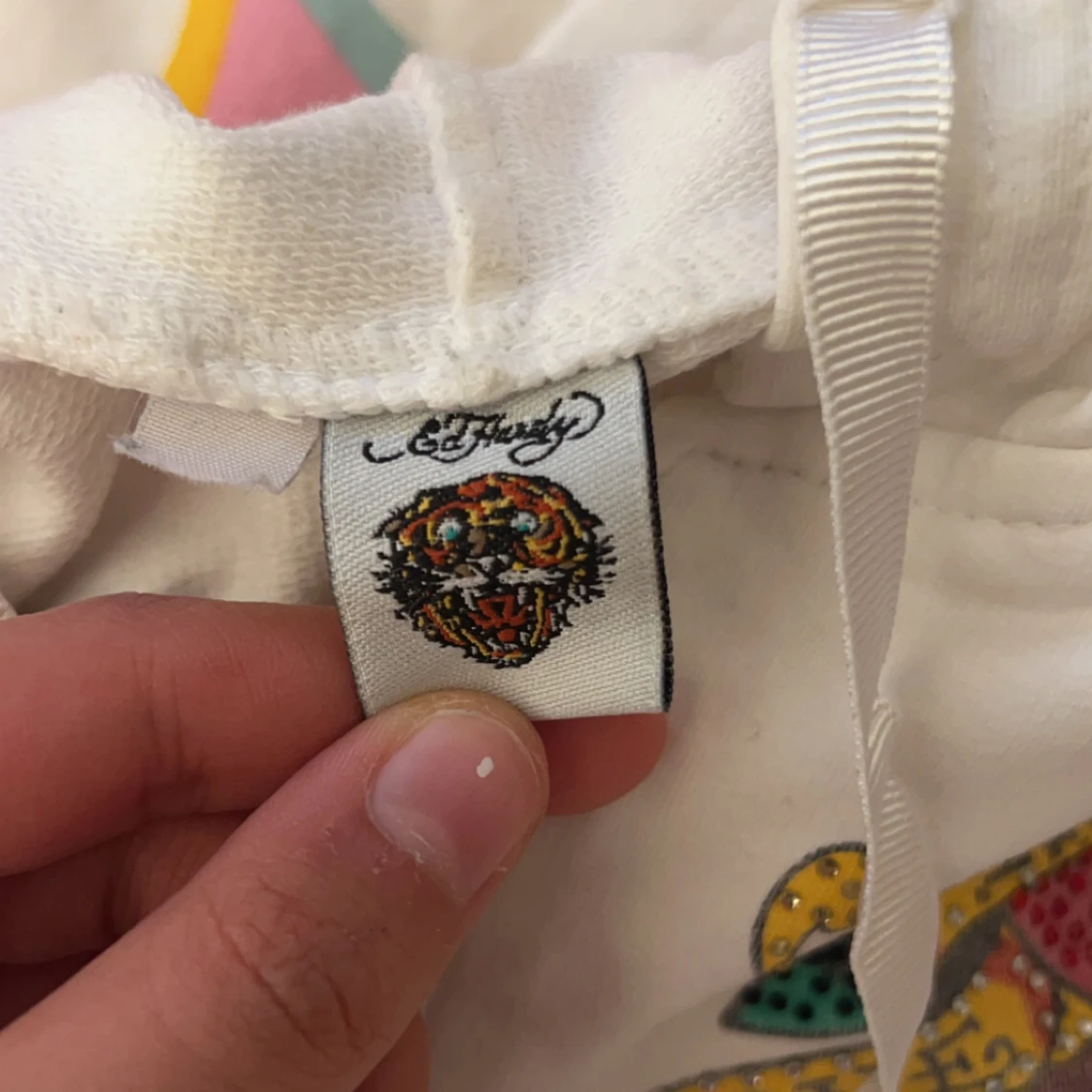 Vit ed hardy kofta  med tryck - 93