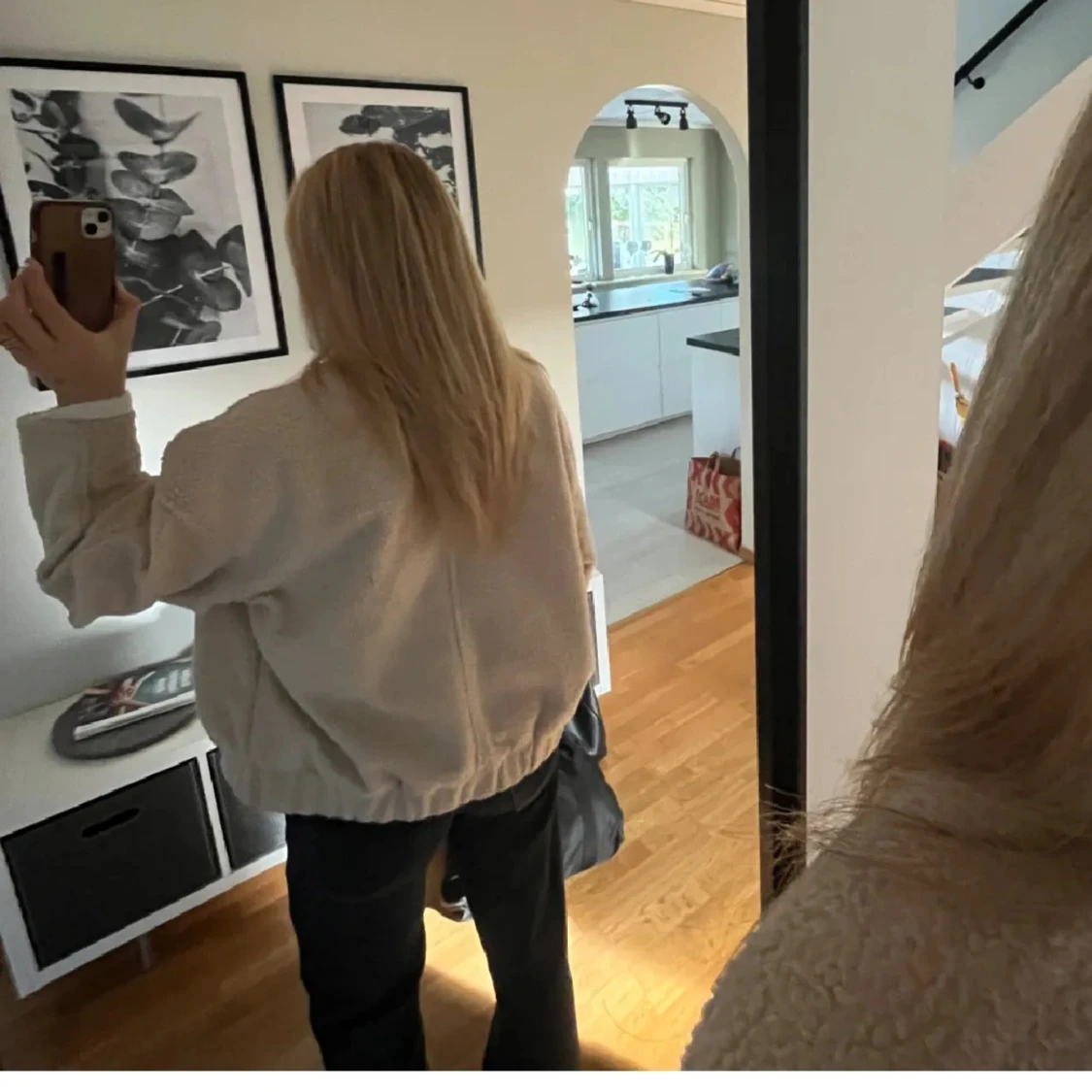 Beige teddyjacka - 90