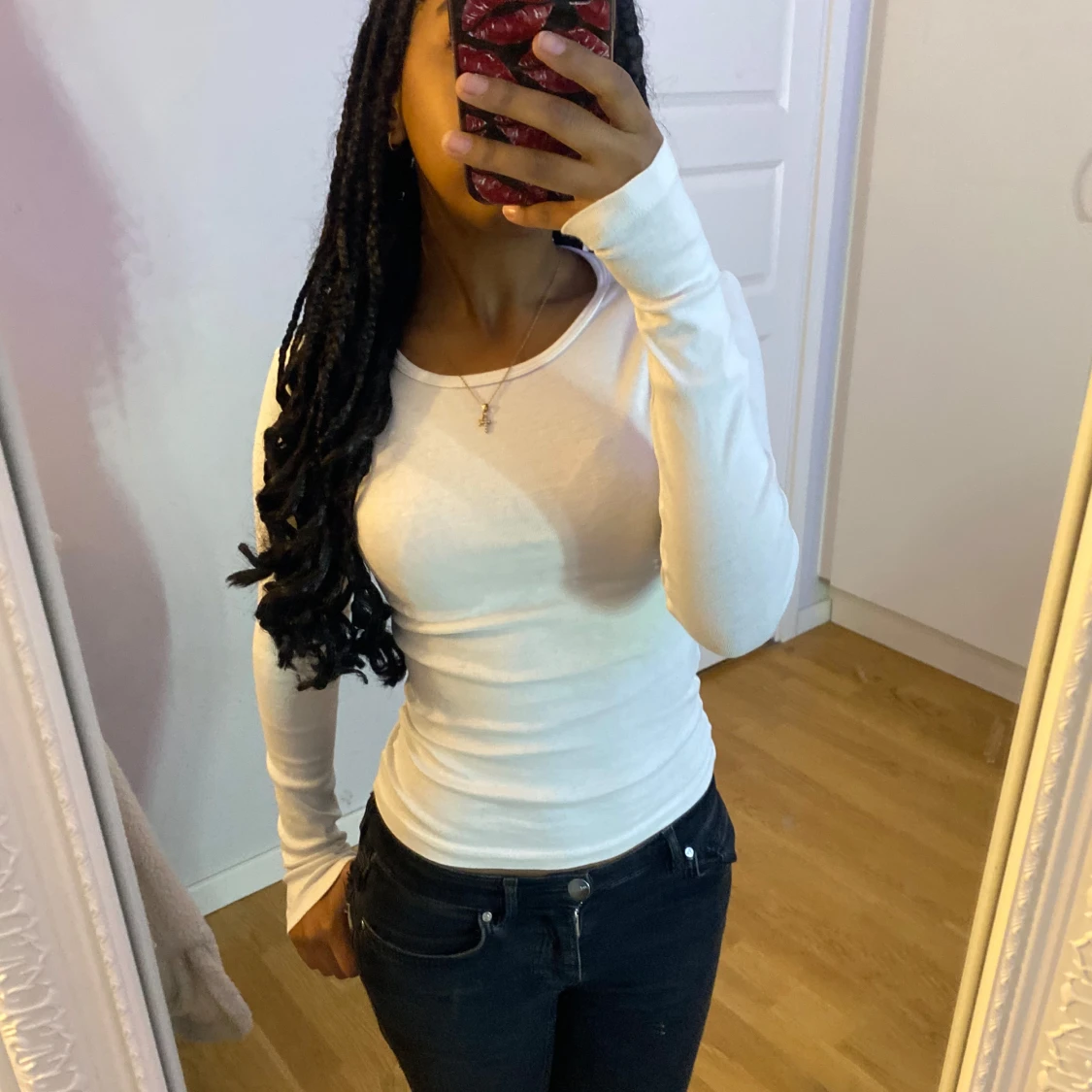 Vit/Svart långärmad topp