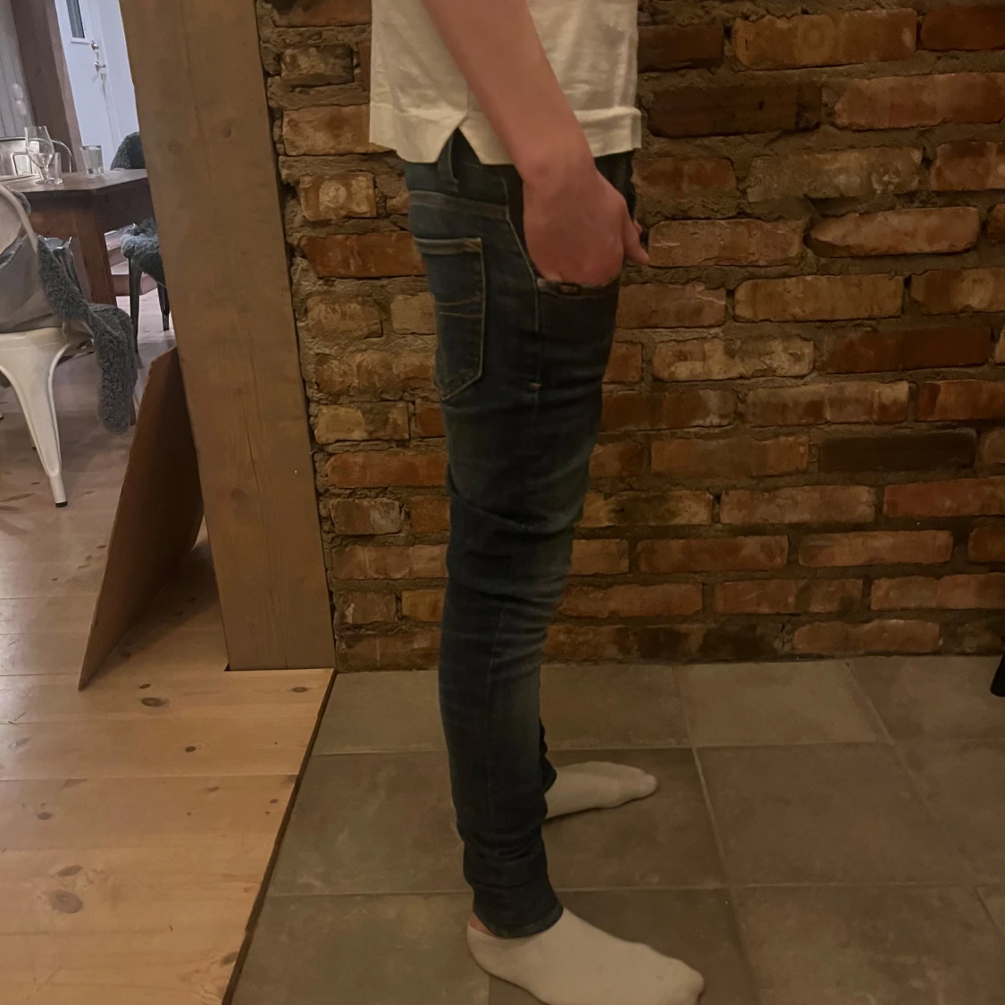 Mörkblå skinny jeans - 92