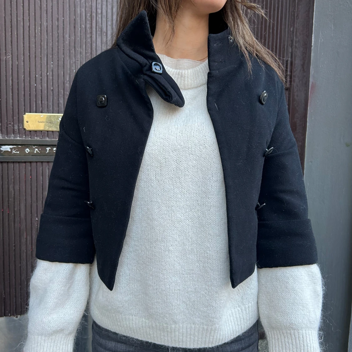 Svart Trekvartsärmad kappa - 1