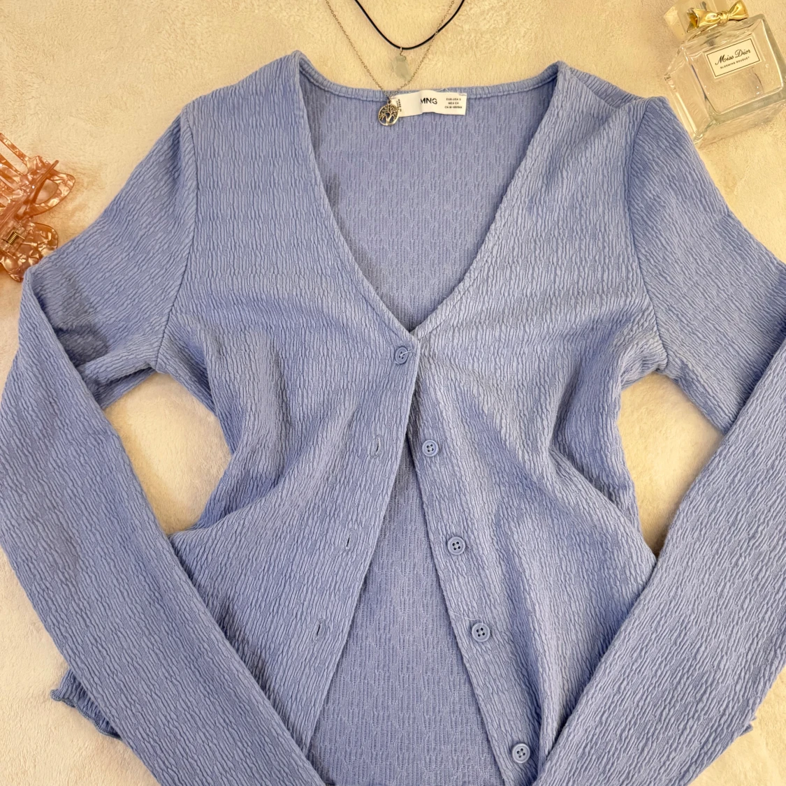 Ljusblå kofta från Mango - 90