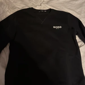 Svart tröja från Björn Borg - Säljer en stilren svart tröja från Björn Borg med vit logga på bröstet. Tröjan har långa ärmar och en klassisk rund halsringning. Perfekt för en avslappnad stil.