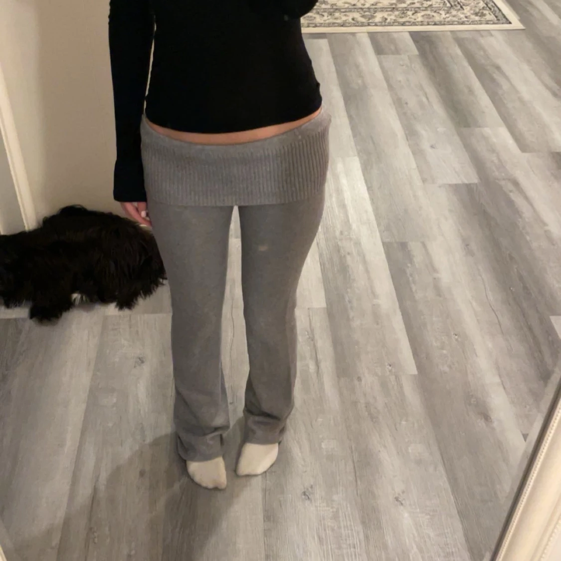 Lågmidjade stickade yoga pants