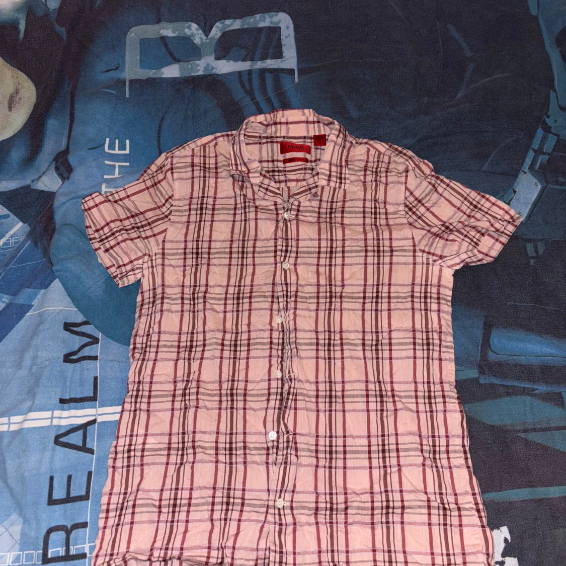 Rosa kortärmad skjorta från Hugo Boss