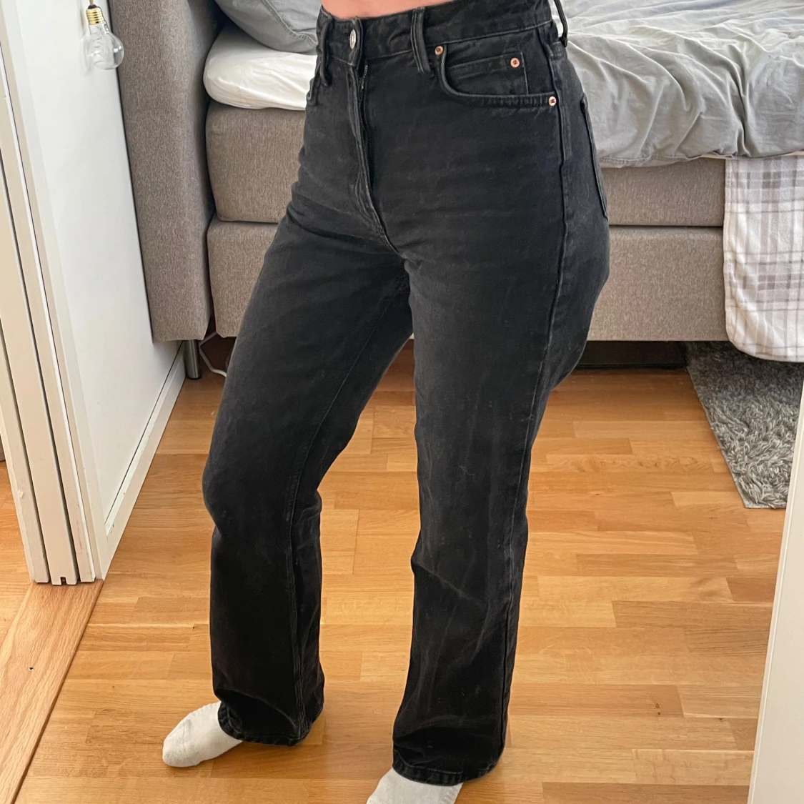 Svarta jeans med rak passform - 92