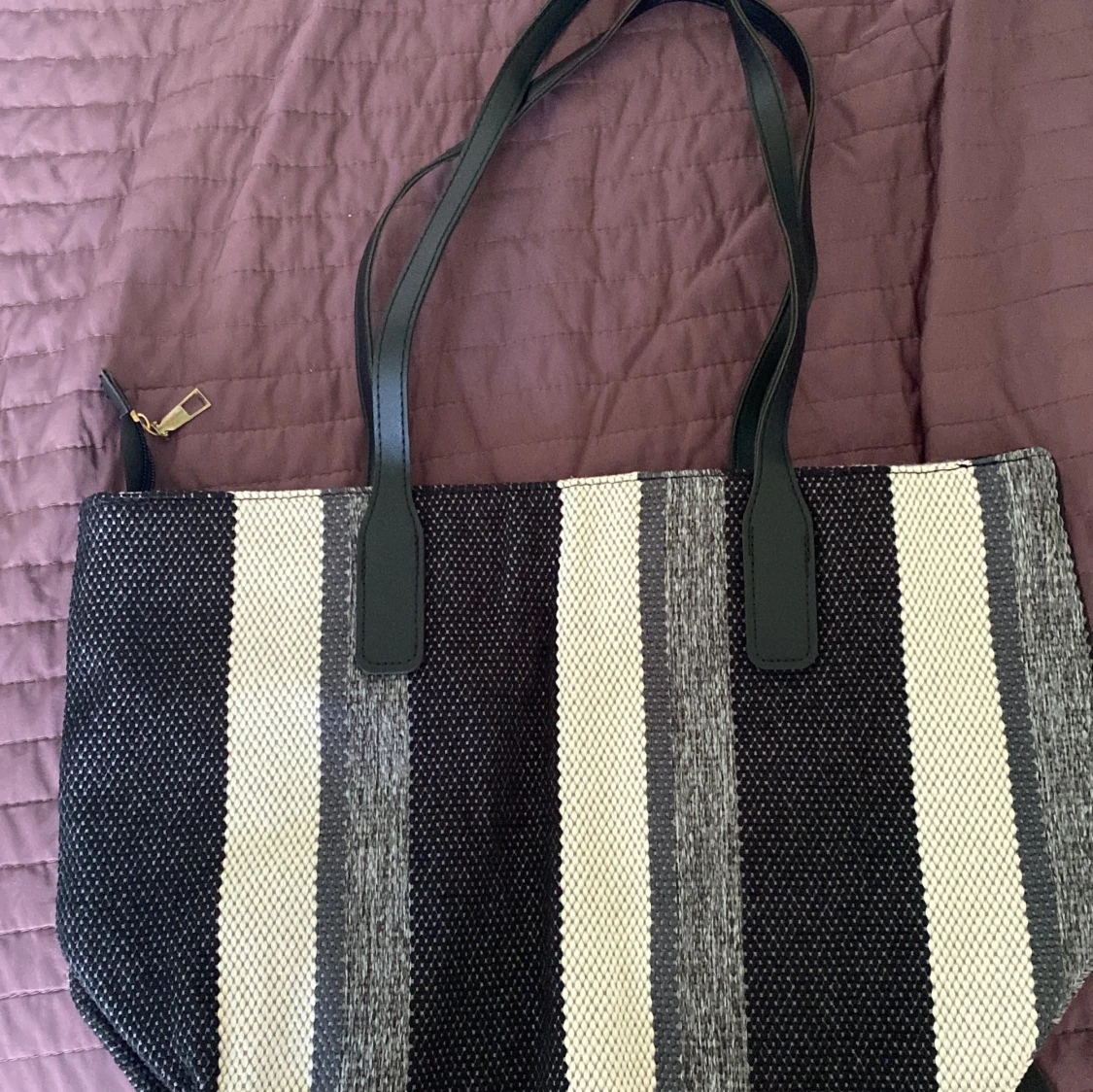 Randig mönster tygväska  - 90