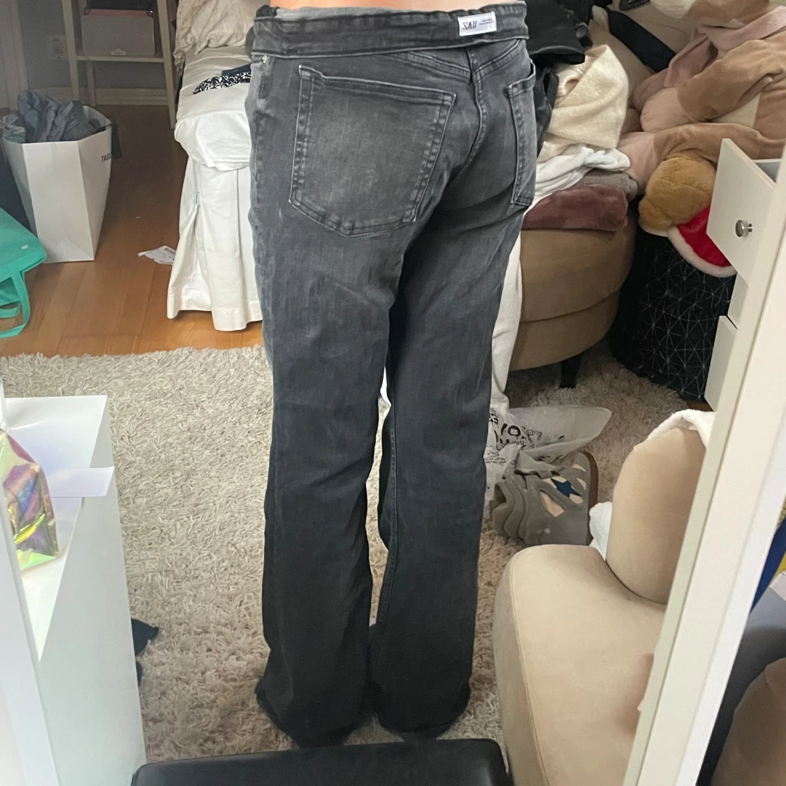 Grå bootcut jeans - 90