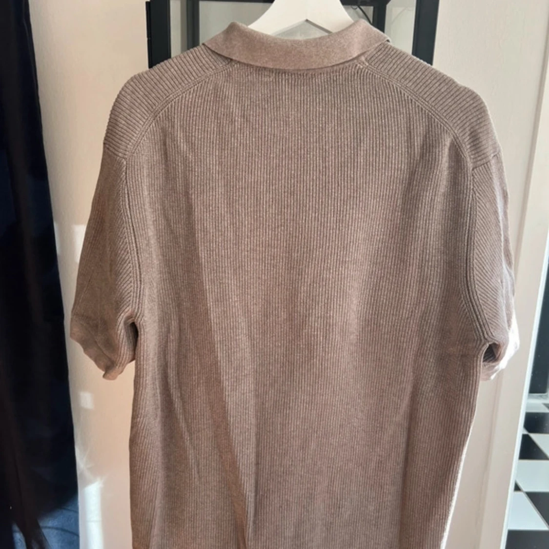 Beige ribbad pikétröja Dobber - 1