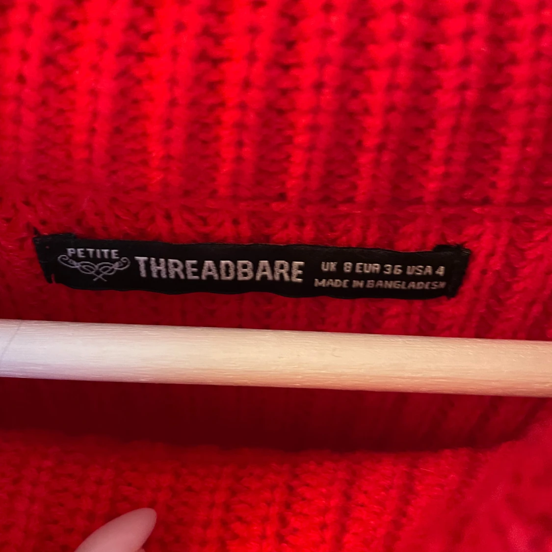 Röd stickad tröja  - 90