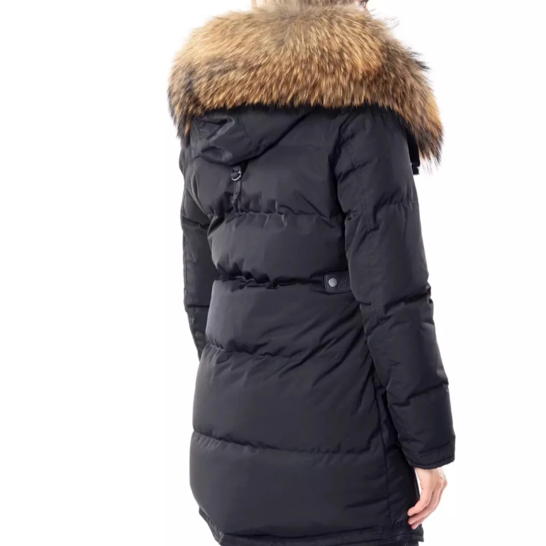 Svart dunjacka med pälsdetaljer Cedrico monet