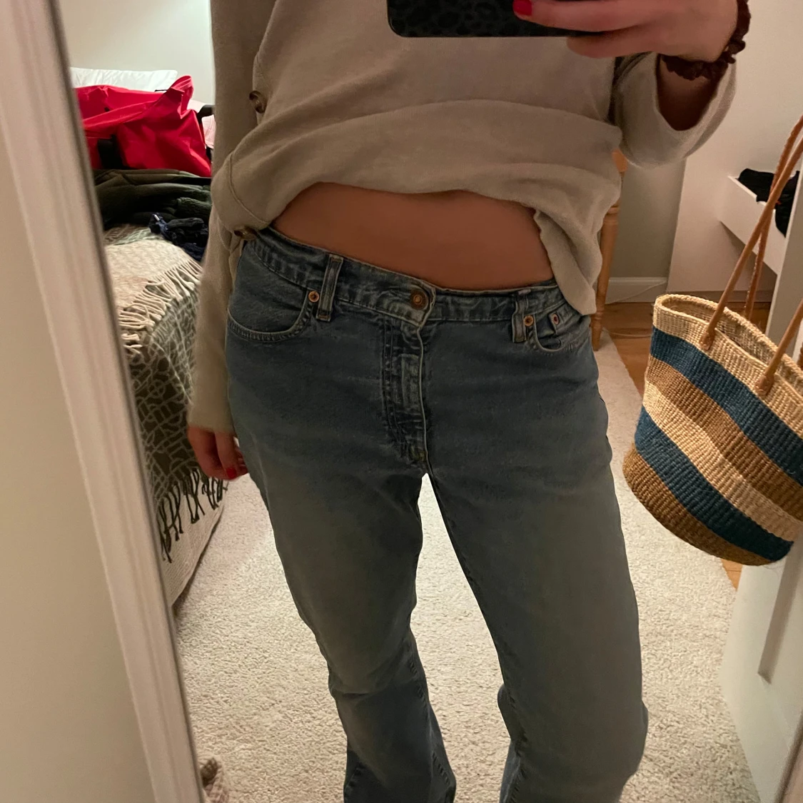 Blå jeans i loose fit - 90